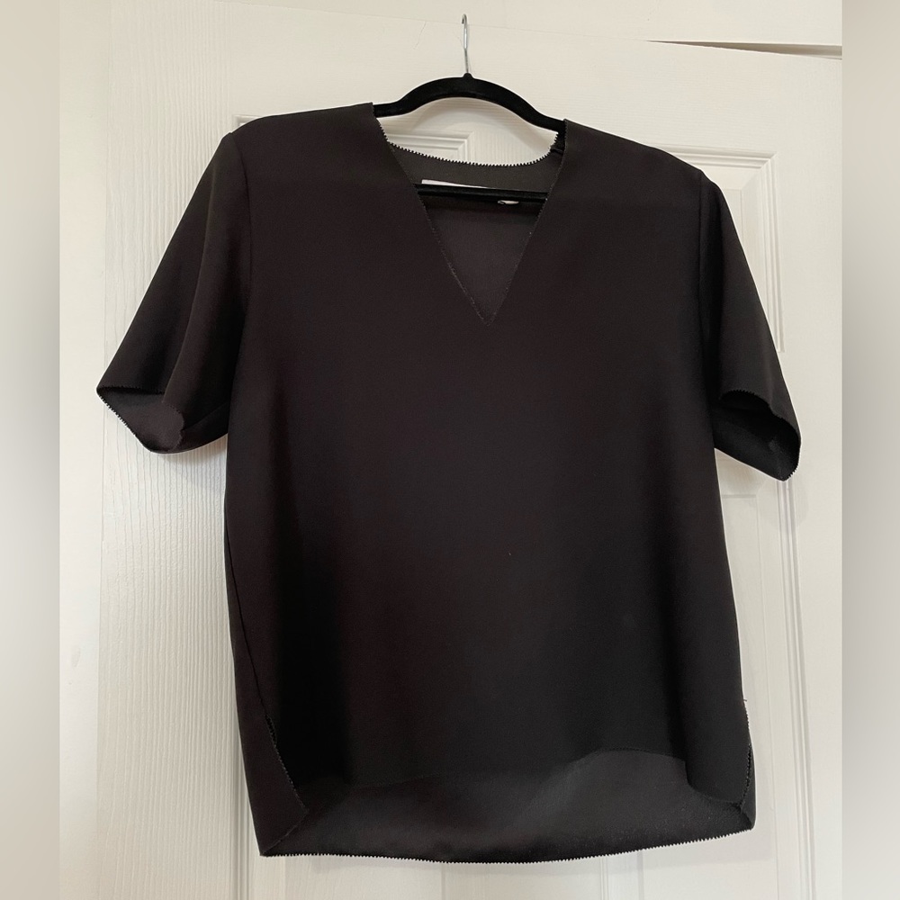 & other stories black chiffon top